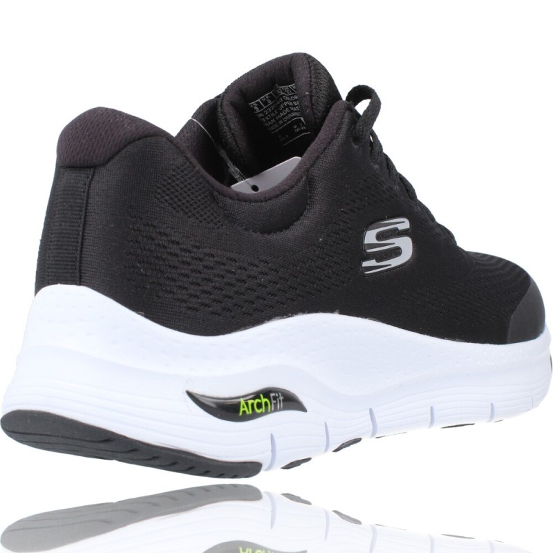 Zapatillas para hombre plana SKECHERS 232040-bkrd en negro