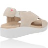 Sandalias Casual con Cuña de Piel para Mujer de Pepe Menargues 10503