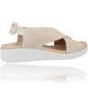 Sandalias Casual con Cuña de Piel para Mujer de Pepe Menargues 10503