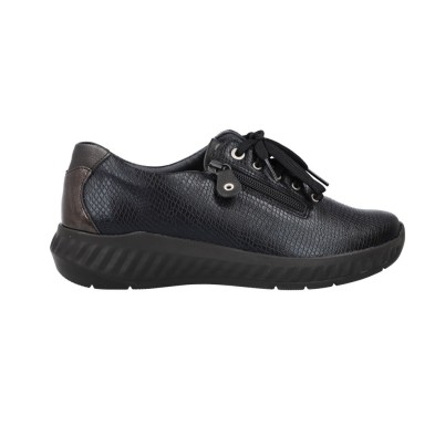 Zapatos Casual Cordón Mujer de Suave 3758 serpiente negro