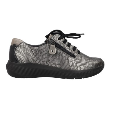 Zapatos Casual Cordón Mujer de Suave 3758 serpiente negro